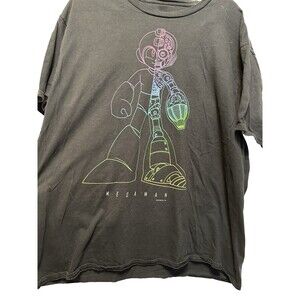 Mega Man ROCKMAN T-shirt Black Cotton Capcom Japan Limited Original XXL